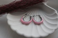 Pembe Taşlı Hilal Küpe
